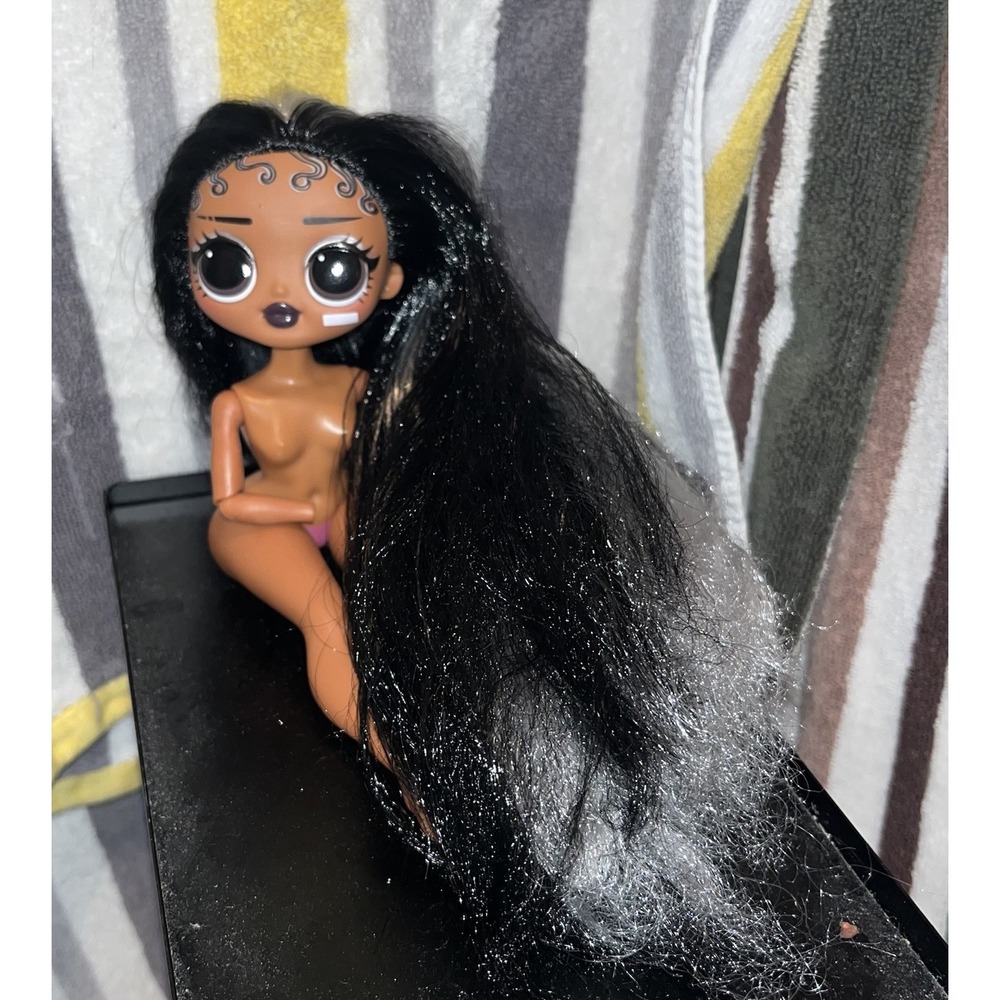 L.O.L. Surprise OMG Dance B Gurl Girl Doll Black & White Hair Nude NO HANDS LOL